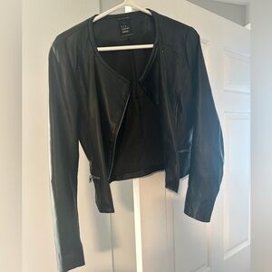Zara black vegan leather jacket